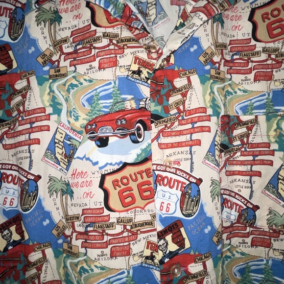 Cruisin USA Route 66 Print Short Sleeve Button Down Shirt. Sz XXL. - Picture 5 of 5